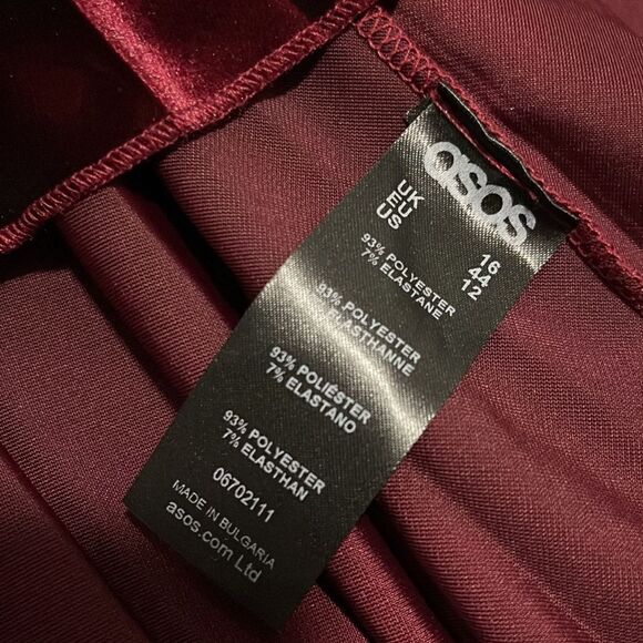 EUC- ASOS- 12. Off Shoulder Velvet Dress - Picture 7 of 8